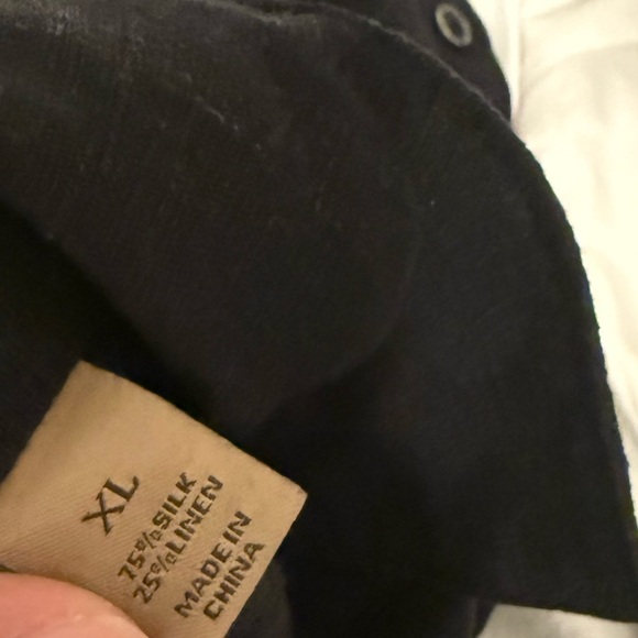 Tasso Elba|Men’s Black Linen/Silk casual button down Shirt,short sleeve•Size XL - Picture 9 of 10